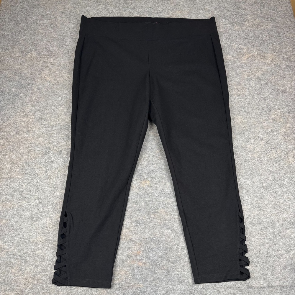 Torrid Ponte Skinny Cropped Pants 28" Black Womens Plus 3